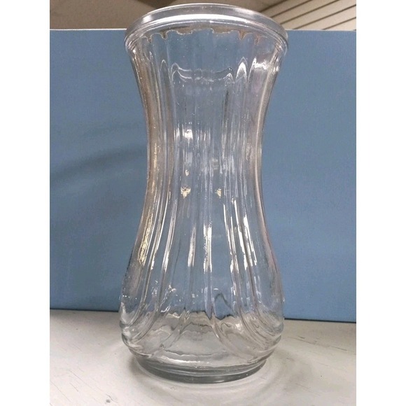 Hoosier Other - Vintage Large Hoosier Clear Fluted Glass Vase #4086-B on Bottom, 8-1/2" Tall